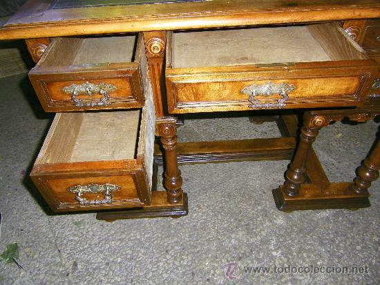 Antig&uuml;edades: MESA DE DESPACHO ANTIGUA DE NOGAL - Foto 5
