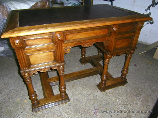 Antig&uuml;edades: MESA DE DESPACHO ANTIGUA DE NOGAL - Foto 1