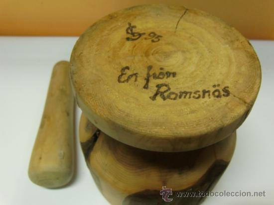Antig&uuml;edades: Mortero de madera, hecho en un tronco - Foto 4