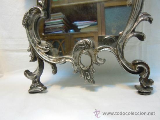Antig&uuml;edades: ESPEJO CORNUCOPIA DE METAL PLATEADO ESTILO ROCOCO - Foto 6
