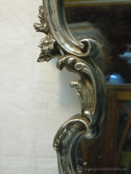 Antig&uuml;edades: ESPEJO CORNUCOPIA DE METAL PLATEADO ESTILO ROCOCO - Foto 4