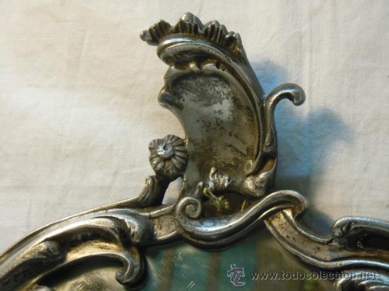 Antig&uuml;edades: ESPEJO CORNUCOPIA DE METAL PLATEADO ESTILO ROCOCO - Foto 3