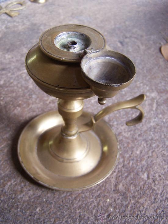 Antig&uuml;edades: Lampara de aceite de metal - Foto 2