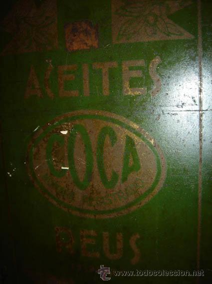 Antig&uuml;edades: lata de aceites coca reus 10lt - Foto 6