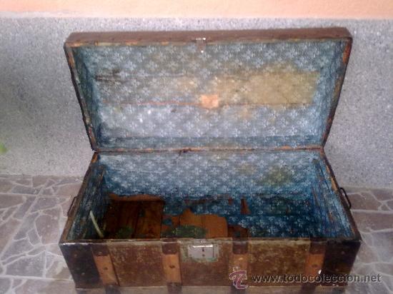 Antig&uuml;edades: antiguo baul en madera y chapa - Foto 4