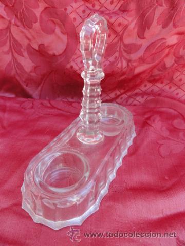 Antig&uuml;edades: ANTIGUO TINTERO O ACEITERA DE CRISTAL. - Foto 5