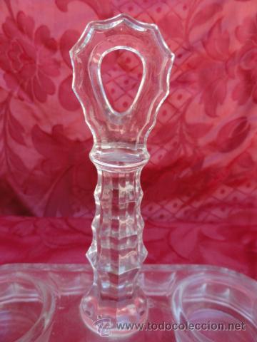 Antig&uuml;edades: ANTIGUO TINTERO O ACEITERA DE CRISTAL. - Foto 6