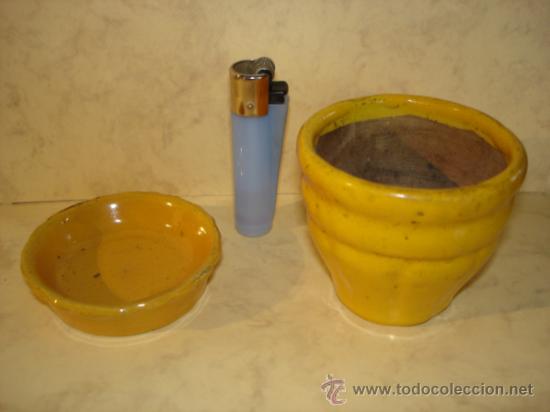 Antig&uuml;edades: PEQUE&Ntilde;O MACETERO CON PLATILLO NUMERADO - Foto 1