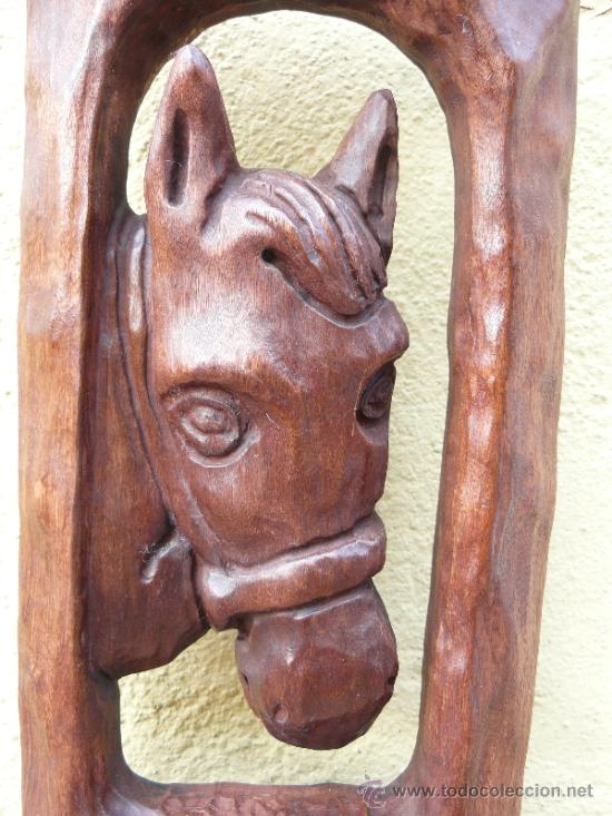Antig&uuml;edades: TALLA EN MADERA- CABEZA DE CABALLO - Foto 2