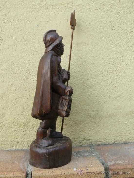 Antig&uuml;edades: TALLA EN MADERA - ANTIGUO SERENO. - Foto 4