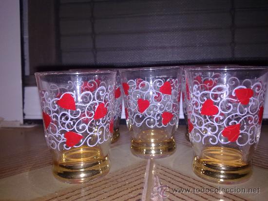 Antiquit&eacute;s: antiguos 5 vasos serigrafiados. preciosos