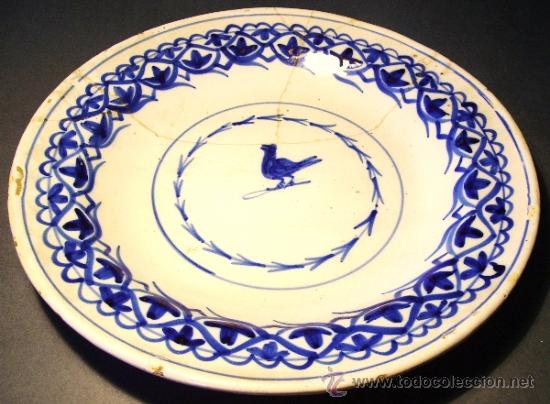 Antig&uuml;edades: GRAN  PLATO  AZUL  DE  MANISES - Foto 1