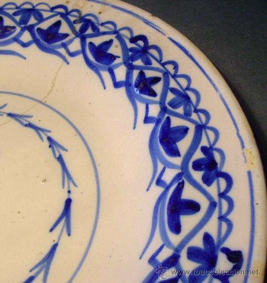 Antig&uuml;edades: GRAN  PLATO  AZUL  DE  MANISES - Foto 4