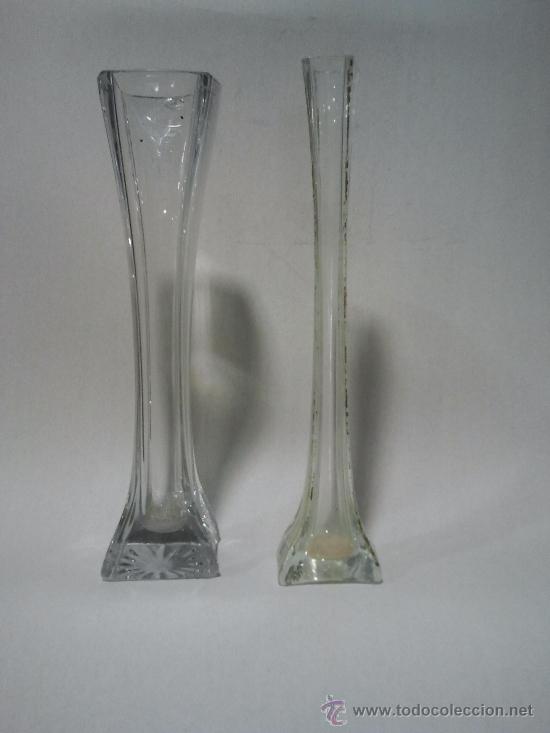 Antigüedades: Lote de 2 violeteros de cristal tallado - Foto 1 - 32993139