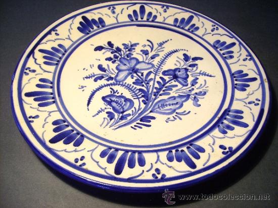 Antig&uuml;edades: PLATO  DE  MANISES  AZUL - Foto 2