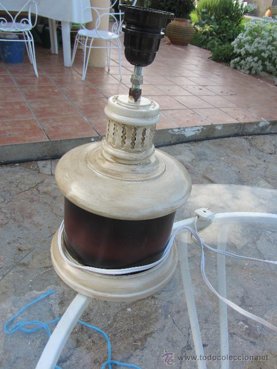 Antig&uuml;edades: lampara de sobremesa tipo quinqu&eacute;,  20 cms base - Foto 3