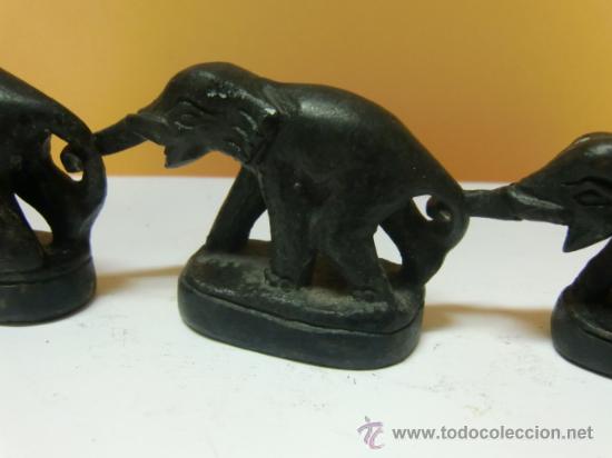 Antig&uuml;edades: Conjunto de elefantes de hierro - Foto 6