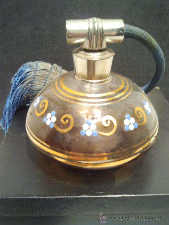 Antig&uuml;edades: Esenciero de cristal con esmalte y oro - Foto 1