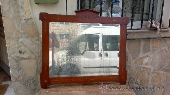 Antig&uuml;edades: ESPEJO MODERNISTA DE 1900 CON CRISTAL BISELADO - Foto 1