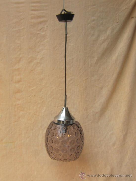 Antig&uuml;edades: LAMPARA DE TECHO CON TULIPA DE CRISTAL - Foto 3
