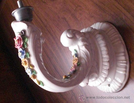Antig&uuml;edades: APLIQUE DE PORCELANA - Foto 2