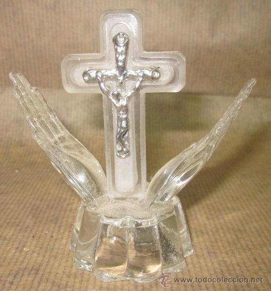 Antig&uuml;edades: CRUCIFIJO DE PLATA Y CRISTAL - Foto 1
