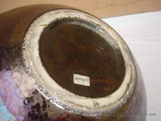 Antigüedades: macetero de forma de pote grande de ceramica - Foto 2 - 33438508