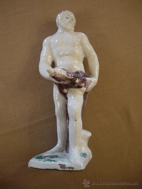 Antig&uuml;edades: Figura em faian&ccedil;a, representando H&eacute;rcules, Sec XIX - Foto 1