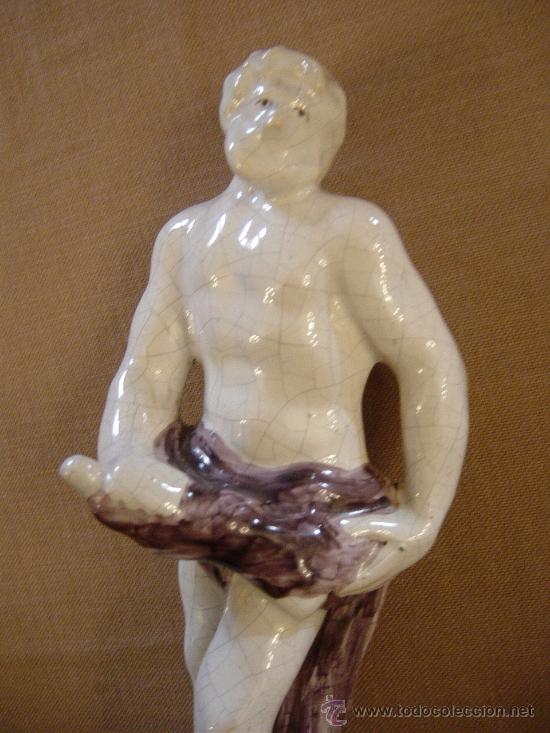 Antig&uuml;edades: Figura em faian&ccedil;a, representando H&eacute;rcules, Sec XIX - Foto 2