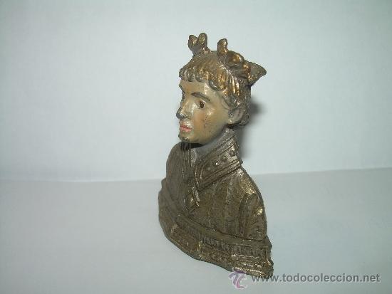 Antig&uuml;edades: ANTIGUO Y PEQUE&Ntilde;O BUSTO POLICROMADO. - Foto 2