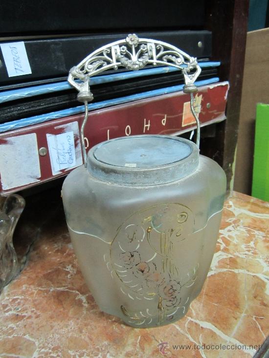 Antig&uuml;edades: Cesta de Cristal Modernista - Foto 1