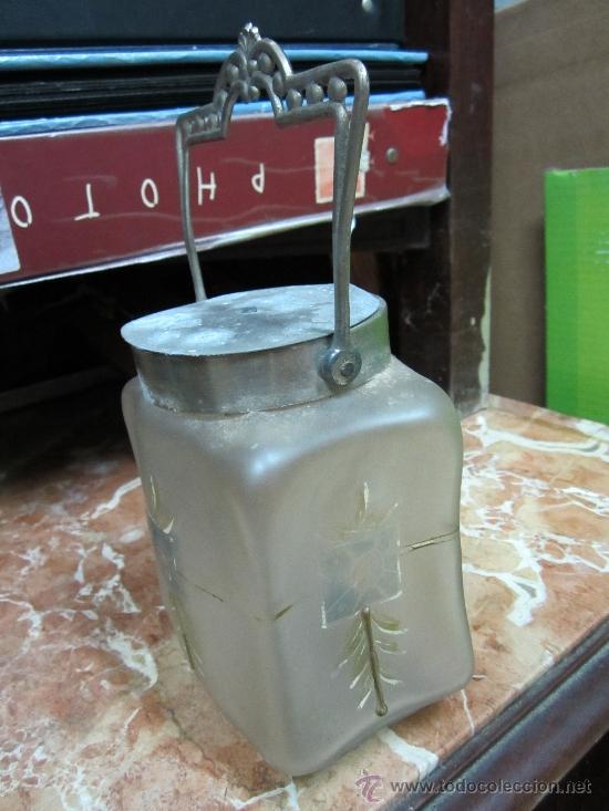Antig&uuml;edades: Cesta de Cristal Modernista - Foto 2