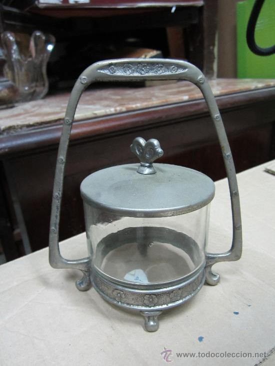 Antig&uuml;edades: Cesta de Cristal Modernista - Foto 1