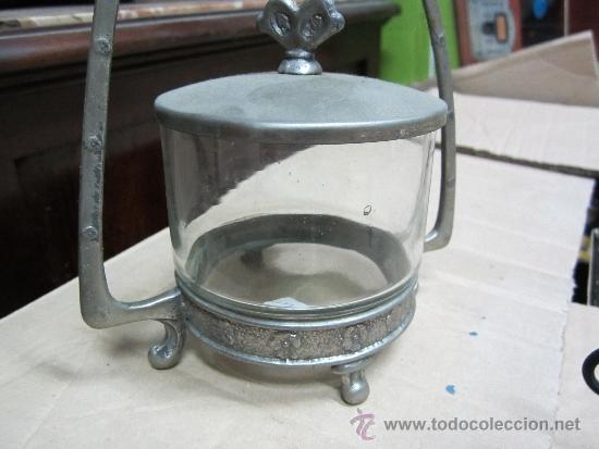 Antig&uuml;edades: Cesta de Cristal Modernista - Foto 3
