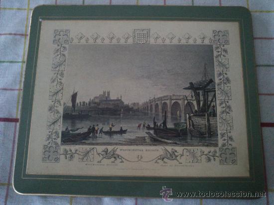 Antig&uuml;edades: Antiguo Cuadrito Ingles De &Eacute;poca Donde Se Representa El Westminster Bridge. Bonito Y Decorativo.