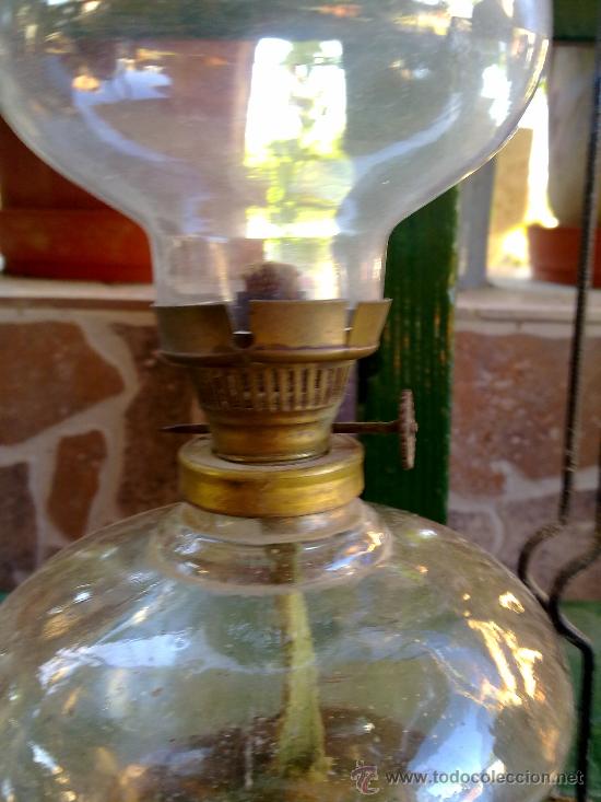Antig&uuml;edades: antiguo quinque de cristal. - Foto 2