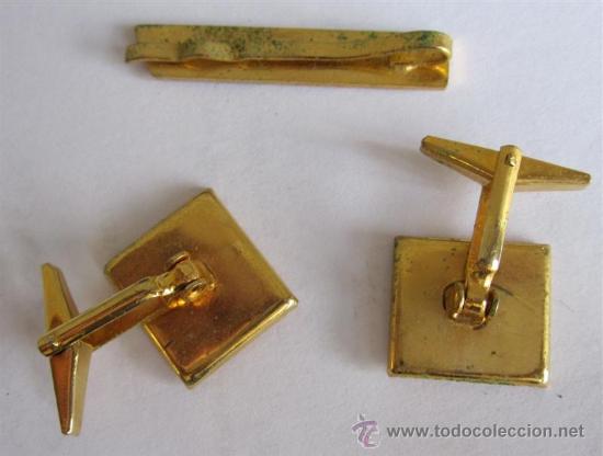 Antig&uuml;edades: Juego pareja de gemelos y pinza de corbata - Foto 2