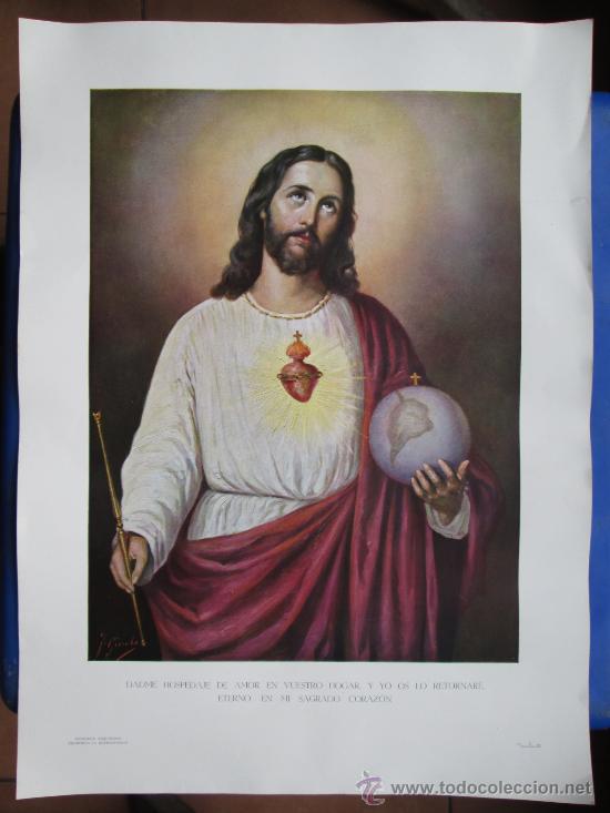 Oggetti Antichi: S. COR DE JESUS, 8 LAMINAS  52x38 - COEUR SACR&Eacute; DE J&Eacute;SUS