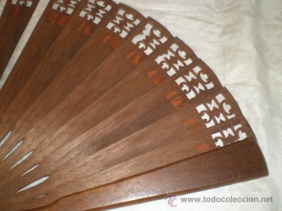 Antig&uuml;edades: abanico de madera para restaurar chino - Foto 3