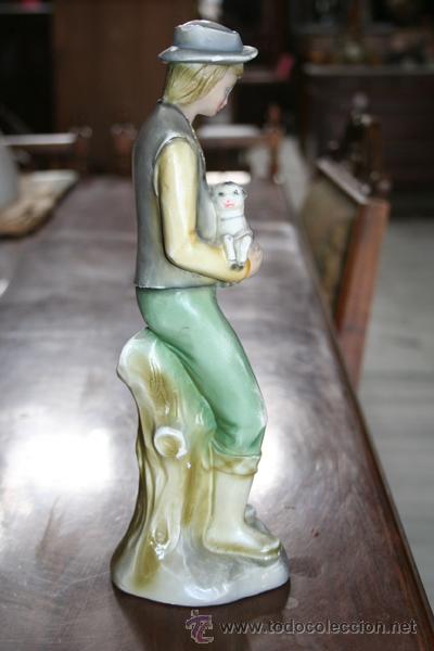 Antig&uuml;edades: FIGURA CHICO CON CORDERO REF.5308 - Foto 3