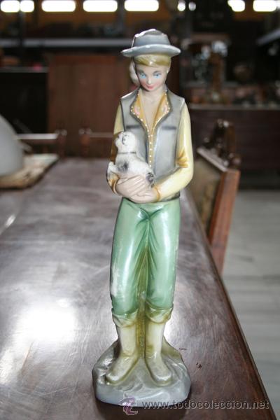 Antig&uuml;edades: FIGURA CHICO CON CORDERO REF.5308 - Foto 1