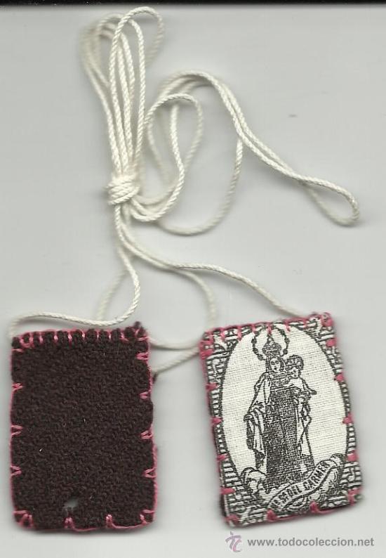Antig&uuml;edades: ESCAPULARIO ANTIGUO Y RARO DE LA VIRGEN DEL CARMEN - Foto 1