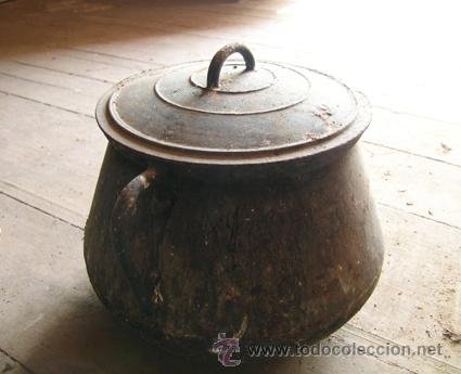 antigua olla de hierro fundido. - Compra venta en todocoleccion