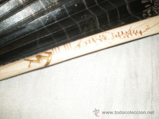 Antig&uuml;edades: abanico de madera y hueso chino - Foto 5