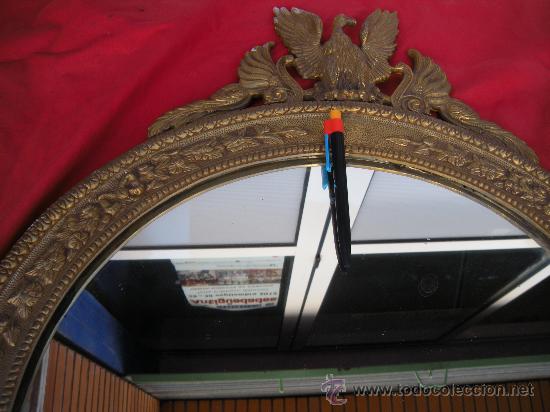 Antig&uuml;edades: ESPEJO CON MARCO DE BRONCE Y &Aacute;GUILA. - Foto 6