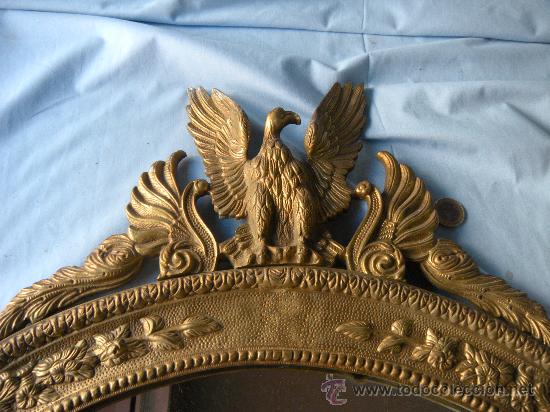 Antig&uuml;edades: ESPEJO CON MARCO DE BRONCE Y &Aacute;GUILA. - Foto 5