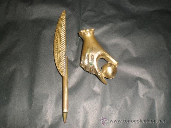Antig&uuml;edades: escribania en bronce con luma - Foto 9