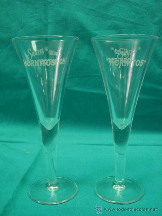 Oggetti Antichi: 2 copas de licor SAUZA HORNITOS. Altura 15x6 cm