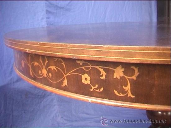 Antig&uuml;edades: MESA COMEDOR OVALADA OVAL S XIX CON MARQUETERIA - Foto 12