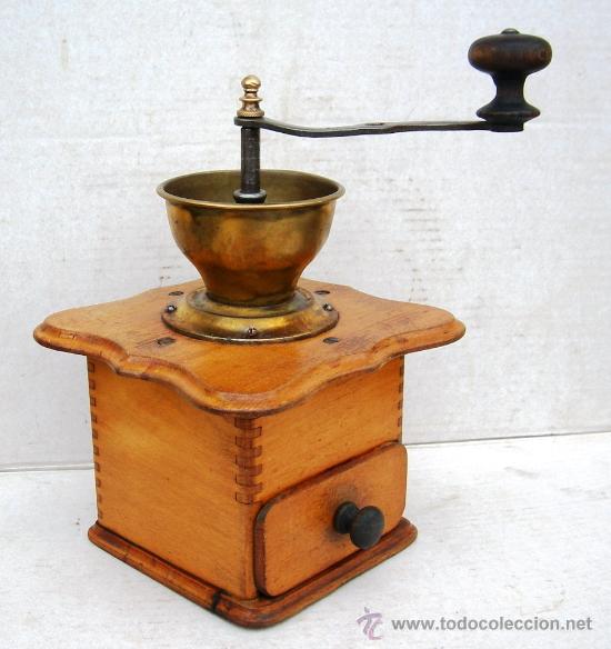 Oggetti Antichi: molinillo de cafe antiguo , madera y metal ,grande,, mol365